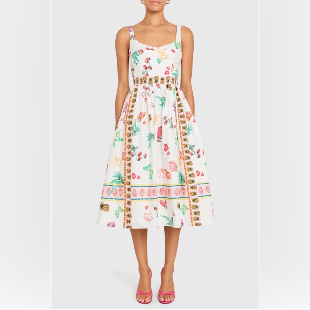 Amanda Uprichard Santorini Postcard Midi Dress